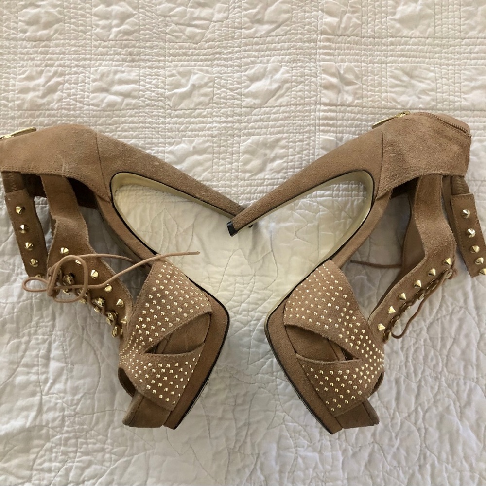 Bebe Suede Studded Heels - Picture 2 of 8